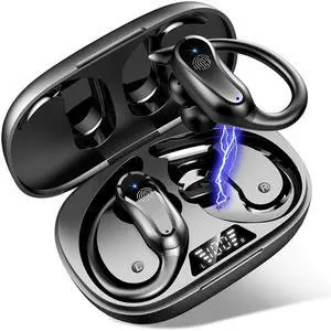 for iPhone 14 Pro Max Bluetooth 5.1 Headphones with Dual LED Digital Display 42Hrs Playtime, IP7 Waterproof Running Headphones with Earhooks & Mic for iPhone 14 Pro Max Bluetooth 5.1 Headphones with Dual LED Digital Display 42Hrs Playtime, IP7 Waterproof Running Headphones with Earhooks & Mic