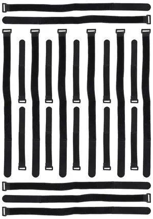 Self Adhesive Hook and Loop Cable Straps, Bundle of 20in by 1in and 8in by 3/4in, Reusable Ties for Wires, Cords, Cables, Black, by ((10) 20in + (10) 8in) Self Adhesive Hook and Loop Cable Straps, Bundle of 20in by 1in and 8in by 3/4in, Reusable Ties for Wires, Cords, Cables, Black, by ((10) 20in + (10) 8in)