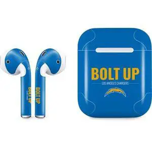 Decal Audio Skin Compatible with Apple AirPods - Officially Licensed NFL Los Angeles Chargers Team Motto Design Decal Audio Skin Compatible with Apple AirPods - Officially Licensed NFL Los Angeles Chargers Team Motto Design