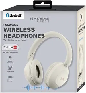 Wireless Bluetooth Headphones with Microphone, Over The Ear Headphones, Aux Line, ON/Off, Phone Call, Volume Control, & Pause Buttons, 33 Foot Bluetooth Range (Cream) Wireless Bluetooth Headphones with Microphone, Over The Ear Headphones, Aux Line, ON/Off, Phone Call, Volume Control, & Pause Buttons, 33 Foot Bluetooth Range (Cream)