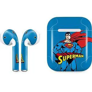 Decal Audio Skin Compatible with Apple AirPods 2 - Officially Licensed DC Comics Superman Classic Art Pose Design Decal Audio Skin Compatible with Apple AirPods 2 - Officially Licensed DC Comics Superman Classic Art Pose Design