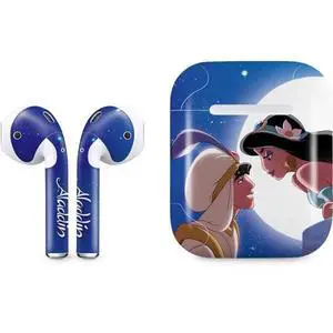 Decal Audio Skin Compatible with Apple AirPods - Officially Licensed Disney Aladdin and Princess Jasmine Kiss Design Decal Audio Skin Compatible with Apple AirPods - Officially Licensed Disney Aladdin and Princess Jasmine Kiss Design