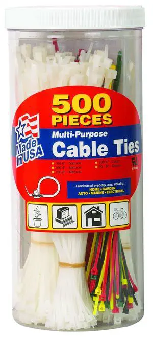 Gardner Bender 4-8 in. L Assorted Cable Tie 500 pk Gardner Bender 4-8 in. L Assorted Cable Tie 500 pk
