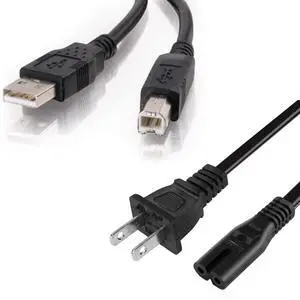 6FT AC Power Cord Cable Plug for Canon PIXMA MX320 MX330 MP510 MP540 S9000 Printer + USB Cable Cord 6FT AC Power Cord Cable Plug for Canon PIXMA MX320 MX330 MP510 MP540 S9000 Printer + USB Cable Cord