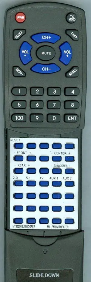 Replacement Remote Control for Millenium MTS3200SUBWOOFER, DVD3200 SUB Replacement Remote Control for Millenium MTS3200SUBWOOFER, DVD3200 SUB