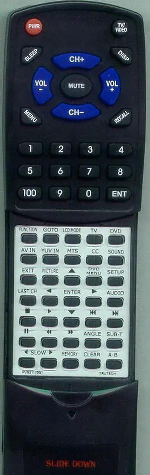 Replacement Remote Control for TRUTECH PVS21175S1 Replacement Remote Control for TRUTECH PVS21175S1