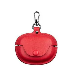 Fashion Premium Leather Shockproof Cover Accessories Case for Bose Ultra Open Earbuds with Keychain for Women Men-Red Fashion Premium Leather Shockproof Cover Accessories Case for Bose Ultra Open Earbuds with Keychain for Women Men-Red
