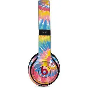 Decal Audio Skin Compatible with Beats Solo 3 Wireless - Rainbow Tie Dye Design Decal Audio Skin Compatible with Beats Solo 3 Wireless - Rainbow Tie Dye Design