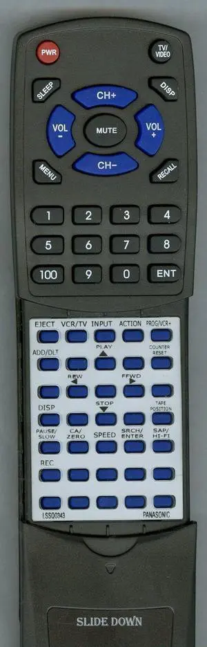 Replacement Remote Control for PANASONIC LSSQ0388, PVV4521, LSSQ0343, PVV4612S, PVV4603S Replacement Remote Control for PANASONIC LSSQ0388, PVV4521, LSSQ0343, PVV4612S, PVV4603S