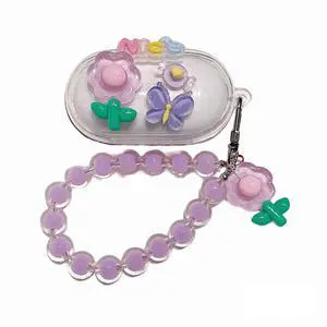 Case for Samsung Galaxy Buds+ Plus, Lovely Clear Nice Light Purple Flower Pattern Case with Pendant Accessories Case for Samsung Galaxy Buds+ Plus Case for Samsung Galaxy Buds+ Plus, Lovely Clear Nice Light Purple Flower Pattern Case with Pendant Accessories Case for Samsung Galaxy Buds+ Plus