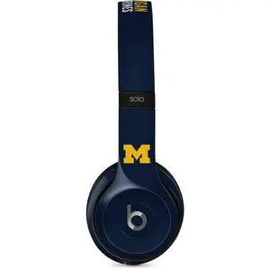 Decal Audio Skin Compatible with Beats Solo 2 Wired - Officially Licensed College Michigan Wolverines M Design Decal Audio Skin Compatible with Beats Solo 2 Wired - Officially Licensed College Michigan Wolverines M Design