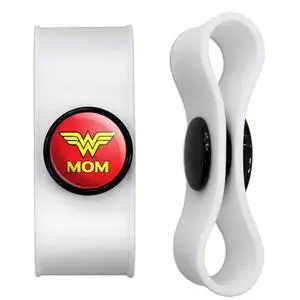 Wonder Woman Wonder Mom Logo Headphone, Wire Organizer Set of 2, Black Wonder Woman Wonder Mom Logo Headphone, Wire Organizer Set of 2, Black