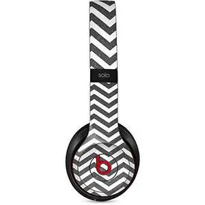 Decal Audio Skin Compatible with Beats Solo 3 Wireless - Silver Chevron Design Decal Audio Skin Compatible with Beats Solo 3 Wireless - Silver Chevron Design