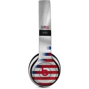 Decal Audio Skin Compatible with Beats Solo 3 Wireless - USA Soccer Flag Design Decal Audio Skin Compatible with Beats Solo 3 Wireless - USA Soccer Flag Design