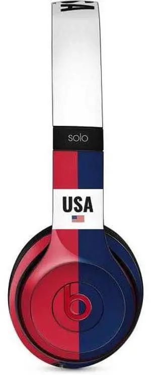 Decal Audio Skin Compatible with Beats Solo 3 Wireless - American Flag Color Block Design Decal Audio Skin Compatible with Beats Solo 3 Wireless - American Flag Color Block Design
