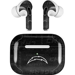 Decal Audio Skin Compatible with Apple AirPods Pro - Officially Licensed NFL Los Angeles Chargers Black & White Design Decal Audio Skin Compatible with Apple AirPods Pro - Officially Licensed NFL Los Angeles Chargers Black & White Design