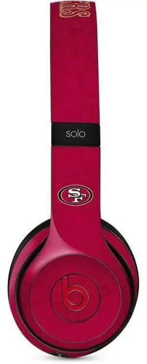 Decal Audio Skin Compatible with Beats Solo 3 Wireless - Officially Licensed NFL San Francisco 49ers Distressed Design Decal Audio Skin Compatible with Beats Solo 3 Wireless - Officially Licensed NFL San Francisco 49ers Distressed Design
