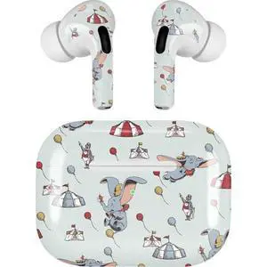 Decal Audio Skin Compatible with Apple AirPods Pro - Officially Licensed Disney Dumbo Vintage Pattern Design Decal Audio Skin Compatible with Apple AirPods Pro - Officially Licensed Disney Dumbo Vintage Pattern Design