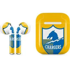 Decal Audio Skin Compatible with Apple AirPods - Officially Licensed NFL Los Angeles Chargers Retro Logo Design Decal Audio Skin Compatible with Apple AirPods - Officially Licensed NFL Los Angeles Chargers Retro Logo Design