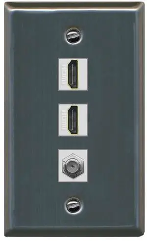 COAX 2 HDMI Wall Plate-Flat Stainless Steel COAX 2 HDMI Wall Plate-Flat Stainless Steel