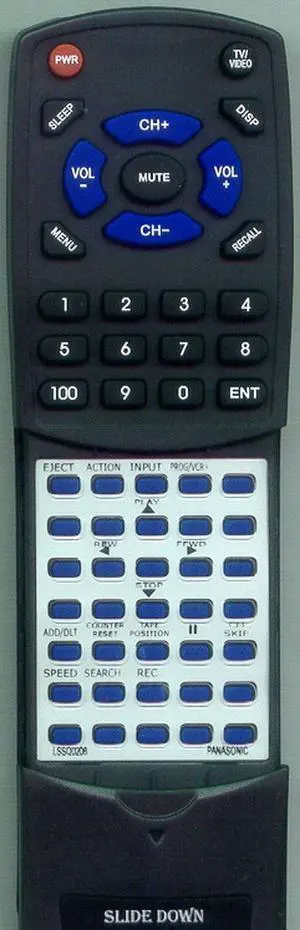 Replacement Remote Control for PANASONIC PVV4030S, PVV4020, LSSQ0206 Replacement Remote Control for PANASONIC PVV4030S, PVV4020, LSSQ0206