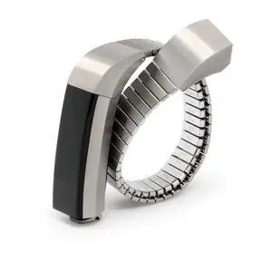 Twist-O-Flex Metal Expansion Stainless Steel Stretch Band Replacement for The Fitbit Alta and Alta HR in Brushed Silver and Black by Twist-O-Flex Metal Expansion Stainless Steel Stretch Band Replacement for The Fitbit Alta and Alta HR in Brushed Silver and Black by