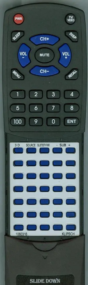 Replacement Remote for Klipsch SB120, 1060316 Replacement Remote for Klipsch SB120, 1060316