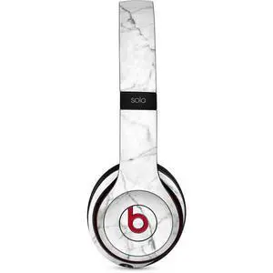 Decal Audio Skin Compatible with Beats Solo 3 Wireless - White Marble Design Decal Audio Skin Compatible with Beats Solo 3 Wireless - White Marble Design