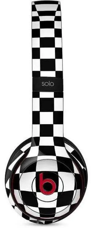 Decal Audio Skin Compatible with Beats Solo 3 Wireless - Black and White Zoomed Checkerboard Design Decal Audio Skin Compatible with Beats Solo 3 Wireless - Black and White Zoomed Checkerboard Design