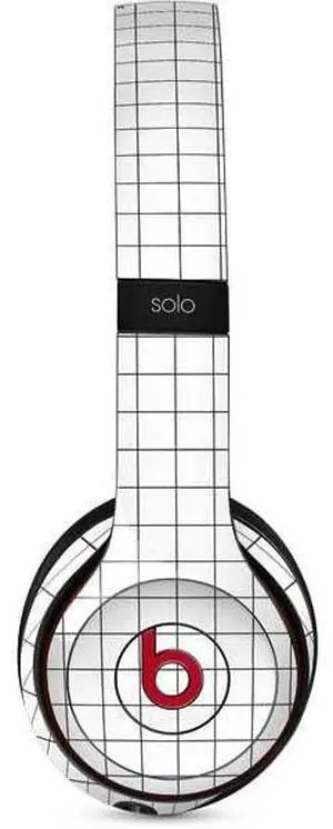 Decal Audio Skin Compatible with Beats Solo 3 Wireless - White Grid Design Decal Audio Skin Compatible with Beats Solo 3 Wireless - White Grid Design