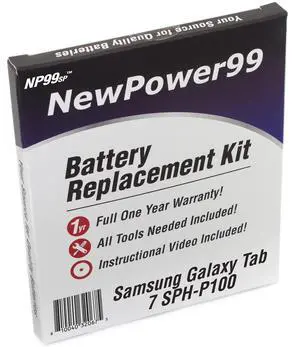Battery Kit for Samsung Galaxy Tab 7.0 SPH-P100 with Tools, How-to Video, Battery from NewPower99 Battery Kit for Samsung Galaxy Tab 7.0 SPH-P100 with Tools, How-to Video, Battery from NewPower99