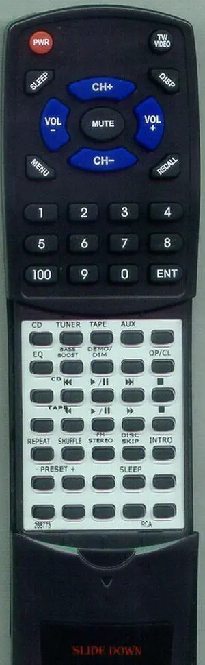 Replacement Remote Control for RCA 268773, RS2652C, RS2652, RS2652B Replacement Remote Control for RCA 268773, RS2652C, RS2652, RS2652B