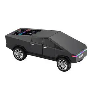 Futuristic Truck Model Bluetooth Replica Speaker with LED Display Screen Considerate Gift for Car Design Fans & Audio Users, TWS Stereo, FM, USB/TF Playback, LED Headlights, Built-in Mic (Black) Futuristic Truck Model Bluetooth Replica Speaker with LED Display Screen Considerate Gift for Car Design Fans & Audio Users, TWS Stereo, FM, USB/TF Playback, LED Headlights, Built-in Mic (Black)
