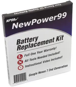 Battery Kit for Google Nexus 7 2nd Generation with Tools, Video Instructions and Long Life Battery from NewPower99 Battery Kit for Google Nexus 7 2nd Generation with Tools, Video Instructions and Long Life Battery from NewPower99