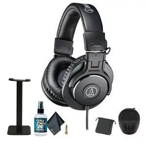 ATH-M30x Professional Studio Monitor Headphones, Black + Microfiber Cleaning Cloth + Headphone Stand + Headphone CASE + Goby Labs Headphone Cleaner 4 fl oz ATH-M30x Professional Studio Monitor Headphones, Black + Microfiber Cleaning Cloth + Headphone Stand + Headphone CASE + Goby Labs Headphone Cleaner 4 fl oz