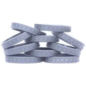 10 Gray Tire Tread Silicone Wristbands 10 Gray Tire Tread Silicone Wristbands