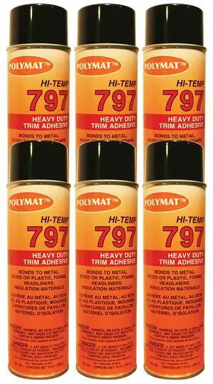 QTY6 797 Hi Temp Spray Adhesive Can high Temperature Headliner Glue QTY6 797 Hi Temp Spray Adhesive Can high Temperature Headliner Glue