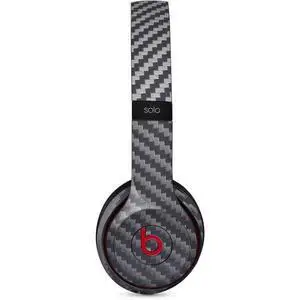 Decal Audio Skin Compatible with Beats Solo 3 Wireless - Silver Carbon Fiber Specialty Texture Material Design Decal Audio Skin Compatible with Beats Solo 3 Wireless - Silver Carbon Fiber Specialty Texture Material Design