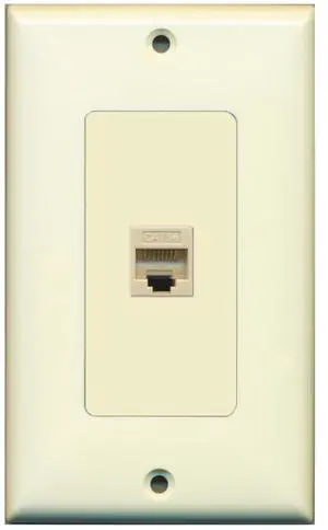 New Single Port Decorative Network Wall Plate - (Tooless) F/F - Light Almond New Single Port Decorative Network Wall Plate - (Tooless) F/F - Light Almond