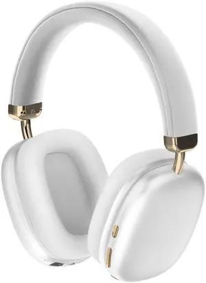 White Over Ear Bluetooth Headphones, Active Noise Cancellation, 20dB Noise Reduction, Flat Folding Design, 22 Hour Battery, Built in Microphone, USB-C Charging, Optional Wired Audio White Over Ear Bluetooth Headphones, Active Noise Cancellation, 20dB Noise Reduction, Flat Folding Design, 22 Hour Battery, Built in Microphone, USB-C Charging, Optional Wired Audio