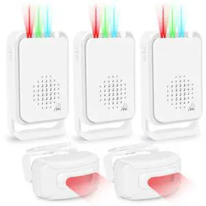 Motion Sensor Alarm,Outdoor Wireless Driveway Alarm with Loud Siren & Vibration Alert,IP64 Waterproof,202ft Range,for Mailboxes and Driveways(2Sensor & 3Receivers) Motion Sensor Alarm,Outdoor Wireless Driveway Alarm with Loud Siren & Vibration Alert,IP64 Waterproof,202ft Range,for Mailboxes and Driveways(2Sensor & 3Receivers)