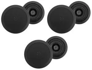 HC55 Black 5.25" in-Ceiling Home Theater Speakers, 8 Ohm, 6-Pack | 300W Peak / 120W RMS, Swivel Tweeter, Paintable Flush Mount Grills, 88dB, 80Hz-20KHz, 6.5" Cut-Out, 2-Way, Multi-Room HC55 Black 5.25" in-Ceiling Home Theater Speakers, 8 Ohm, 6-Pack | 300W Peak / 120W RMS, Swivel Tweeter, Paintable Flush Mount Grills, 88dB, 80Hz-20KHz, 6.5" Cut-Out, 2-Way, Multi-Room