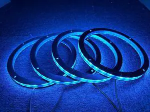 4PCS 8" RGB Color Changing Car LED Speaker Decorative Light Kit Waterproof Spacer Ring Light Bluetooth App and Remote Control 4PCS 8" RGB Color Changing Car LED Speaker Decorative Light Kit Waterproof Spacer Ring Light Bluetooth App and Remote Control
