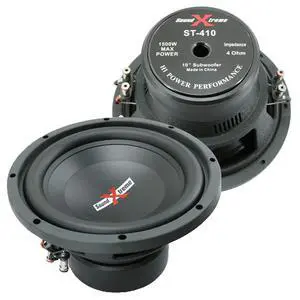 1x SoundXtreme Premium Elite ST-410 10 Inch Car Audio Subwoofer 1500 Watts Max Power Dual 4 Ohm Voice Coil High Power Bass Surround Sound 10" Sub Speaker System 1x SoundXtreme Premium Elite ST-410 10 Inch Car Audio Subwoofer 1500 Watts Max Power Dual 4 Ohm Voice Coil High Power Bass Surround Sound 10" Sub Speaker System