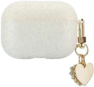 Gadgets AirPods Pro Case Cover - Protective Compatible with Apple AirPod Pro - Lightweight Case with Carabiner Key Ring Easy to Use - Heart Charm Cream Gadgets AirPods Pro Case Cover - Protective Compatible with Apple AirPod Pro - Lightweight Case with Carabiner Key Ring Easy to Use - Heart Charm Cream