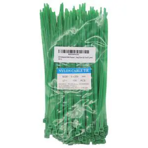 8 Inch length, 50lb Medium Size Self Locking Green Nylon Cable Zip Ties -100 Piece 8 Inch length, 50lb Medium Size Self Locking Green Nylon Cable Zip Ties -100 Piece