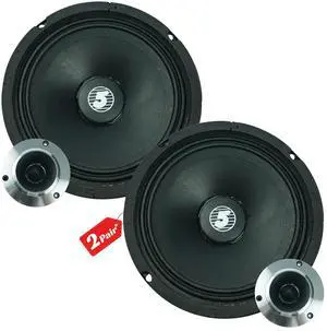 6.5 Inch Mid Range Replacement Pro Audio PA DJ Car Speaker Pair 360W 8 Ohms 30 Oz Magnet 1.5" Voice Coil 60W Aluminum Super Tweeters - MR 6.5-8oHM +TW BLT 400 X2PAIR 6.5 Inch Mid Range Replacement Pro Audio PA DJ Car Speaker Pair 360W 8 Ohms 30 Oz Magnet 1.5" Voice Coil 60W Aluminum Super Tweeters - MR 6.5-8oHM +TW BLT 400 X2PAIR