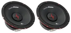 Precision Power PM.804 200 Watt 8 in Pro Car Audio Mid-Range Speakers 4-Ohm, 100W RMS, 97dB, 120Hz-8kHz, for High-SPL Systems, 2-Piece Precision Power PM.804 200 Watt 8 in Pro Car Audio Mid-Range Speakers 4-Ohm, 100W RMS, 97dB, 120Hz-8kHz, for High-SPL Systems, 2-Piece