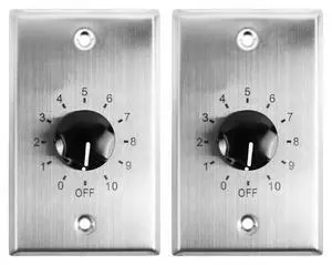 VOL7035 SS Stainless Steel 35W 70V/100V Wall Volume, 2-Pack | 1-Gang, 11-Step Attenuation, 100V Compatible, Euro-Block Connectors, 30dB Range, ABS Frame, Dust Protected, Compact VOL7035 SS Stainless Steel 35W 70V/100V Wall Volume, 2-Pack | 1-Gang, 11-Step Attenuation, 100V Compatible, Euro-Block Connectors, 30dB Range, ABS Frame, Dust Protected, Compact