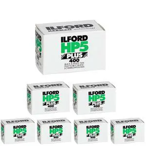 Ilford 1574577 HP5 Plus, Black and White Print Film, 35 mm, ISO 400, 36 Exposures pack of 7 Ilford 1574577 HP5 Plus, Black and White Print Film, 35 mm, ISO 400, 36 Exposures pack of 7